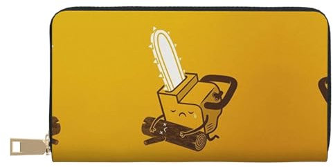 XIPEGKLD Cute Crying Chainsaw Print Leather Wallet Perfect for Organizing Your Essentials