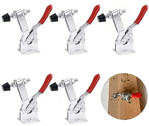 GIONAR 5 pezzi robusti tenditori per leva del ginocchio GH-201B, capacità 90 kg, tenditore verticale a sgancio rapido, per lavori di artigianato, funzionamento a macchina