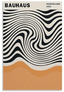 Bauhaus-Ausstellungsposter, Bauhaus-Orange, Leinwand, Wandkunst, Poster, dekorativ, moderner Druck, Bild, Kunstwerke, Poster, 50 x 75 cm