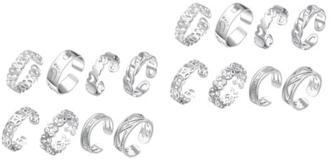 VALICLUD 16stücke Teiliges Verstellbarer Zehenringe Für Damen Elegante Fußschmuck-accessoires Silberbeschichtung Für Sommer Und Strandmode