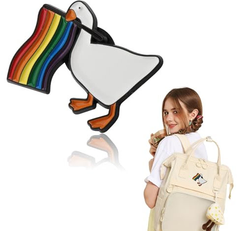 Hebterrka Pride Pin als Pride-Zubehör, LGBTQ Pin als Pride-Geschenk, Gans Emaille Bi Pride Pin als Regenbogenschmuck für Outfits, Rucksack, Hutdekoration