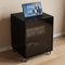 LYXWGRZD Audio Rack HiFi Regal, höhenverstellbarer HiFi Rack, Phonoschrank mit gehärtetem Glas, Record Player Stand, Kühllochdesign(Nero,60cm/23.6in)