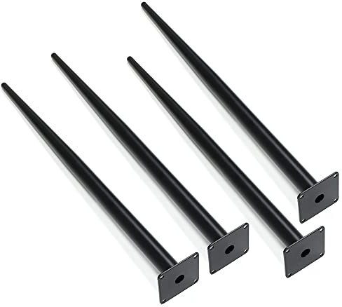 ieLsngai Tischbeine Metall Schwarz 4X 72cm, Tischbein Konisch Schräg, für Schreibtisch Couchtisch Bank Rund Tischgestell
