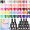 COSCELIA Vernis Semi Permanent 40pcs, 35pcs Rouge Rose Blanc Nude Fluo Pailleté Vernis Gel UV Semi Permanent avec 1 Base Coat & 4 Matte Glossy Glitter Top Coat, Vernis à Ongles pour Débutant Cadeaux