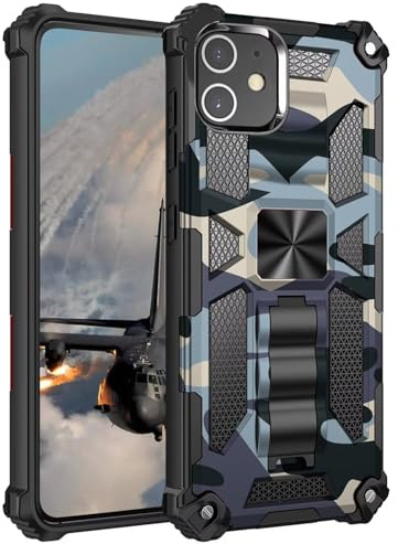 xinyunew Hülle für iPhone 11 Rundumschutz Stoßfest Hülle Militärischer Vollschutz Handyhülle Schutzhülle iPhone 11 Case Cover Stoßfeste Kratzfeste Schutzhülle und Ständer- Navy Blau