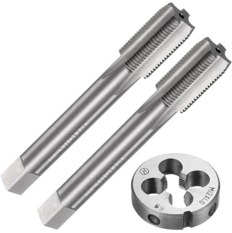Set di Maschi e Filiere da 3 Pezzi, Maschi per Filettatura X 1 e Filiera Rotonda, Kit di Maschi e Filiere per Maschiare e Filettare per Bulloni e