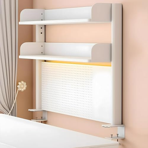 WUDLEP Clamp On Desk Organizer Shelf, Extender Pegboard Workstation,Computer Desk Accessories for Office, Privacy Panel for Gaming,39.3in Desktop Shelving System (100cm/39.3in)