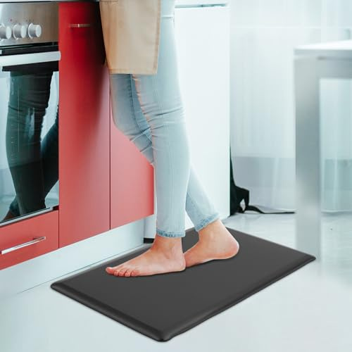QWORK® Anti Fatigue Standing Mat, 17.3 x 28 Cushioned Standing Mat, 1/2 Inch Non-slip Foam Comfort Cushion, for Kitchen Bathroom