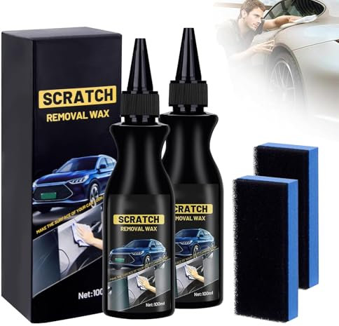 2Pcs Schneller Kratzerentferner für Autos, Tiefen Kratzer Reparatur Creme, Auto Kratzerentferner Paste mit Anti-Kratzer Schutz, Entfernt Kratzer Effektiv und Schnell (B)