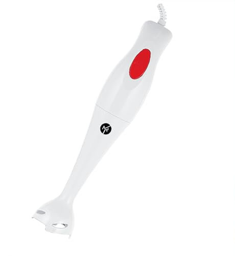 Maya Range Electric Hand Blender 1 Speed 300W Power Pulse Technology, Multi-Purpose Electric Mixer for Juice, Puree, Grinding, Stainless Steel Blades, Detachable Blending Leg for Easy Cleaning (White)