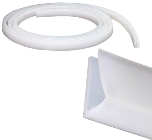 ACESOME Silicone Edging Strip, White Glass Edge Trim, 2m U Channel Edging Trim, Worktop Edging Strip, Car Door Protector (Fits Edge 7~8mm)