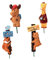 SEWOART Lot De 4 Mini Figurines en Résine en Forme Danimaux Décoration De Pot De Fleurs pour Bonsaï