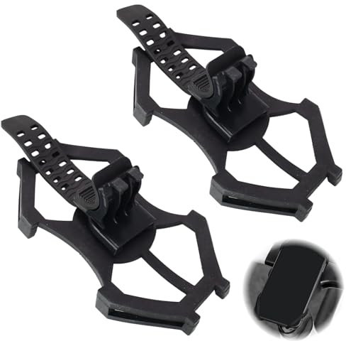 2 soportes para teléfono móvil, bicicleta, motocicleta, universal, giratorio 360°, desmontable, silicona resistente a los golpes para todos los smartphones de 4 a 7 pulgadas, soporte para teléfono