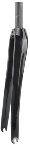 700C Forcella Rigida for Bici Da Corsa Fibra Di Carbonio Forcelle Rigide 28,6 Mm Tubo Dritto Da 1-1/8 Tubo Conico Da 1-1/2 Freno A C Forcella Hard Anteriore Sgancio Rapido 9 X 100 Mm(Glossy black,St