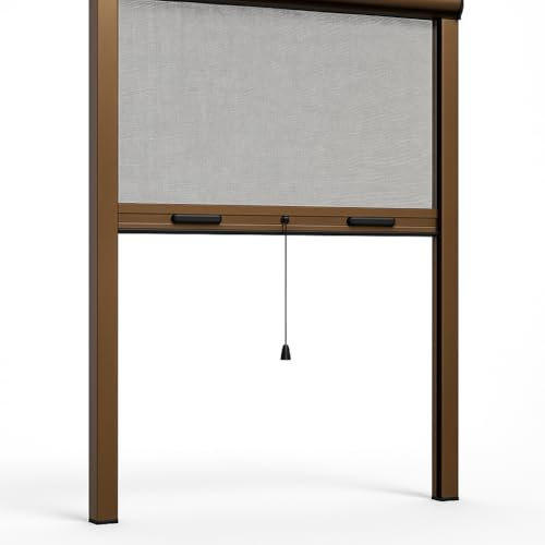 Rollmatik Zanzariera Verticale a Molla per finestre Realizzata su Misura con Cassonetto da 42 mm Personalizzabile con Vari Colori e reti. Made in Italy