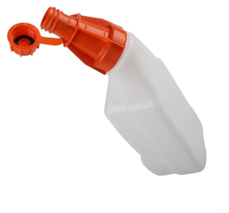 Homeponnew Botella de mezcla de aceite profesional para equipos de jardín, capacidad de 1 litro, para motosierra de motor de 2 tiempos, con escalas de medición precisas, color blanco