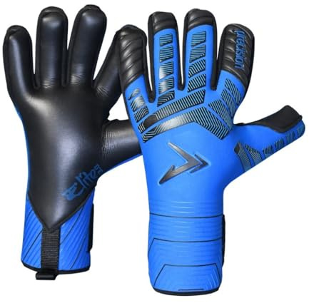 Precision Elite 3.0 Grip Goalkeeper Gloves, 4 mm Blue NB Grip Latex Palm, Super Lite Negative Cut, All Weather Strapless or Strapped Fit
