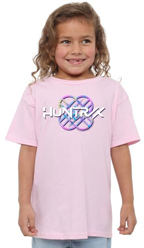 Kpop Demon Hunters Unisex Kids K-pop Demon Hunters - Huntrix Huntr/X Pastel Logo Kids T Shirt, Black T-Shirt (Pack of 1)