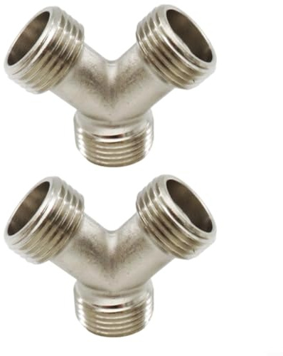 3/4 Zoll Kupfer Geschirrspüler T-Schlauchverbinder Y-Form Hochdruck auslaufsicheres Gelenk für Sprühgerät Zubehör für Sanitärinstallation und Gartenarbeit (2 Stück)