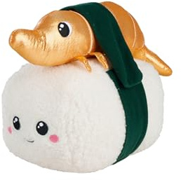 Simba Squeezlings Niko Nigiri – super weiches Sushi-Plüschtier (20 cm) mit Abnehmbarer Krabbe & Reis, kuscheliges Stoffspielzeug für Babys & Fans ab 0 Monaten