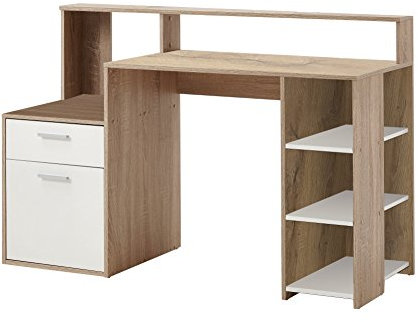 FMD Möbel, F00651901042 Bolton Computertisch, eiche/weiß, maße 138.5 x 53.5 x 92.0 cm (BHT)