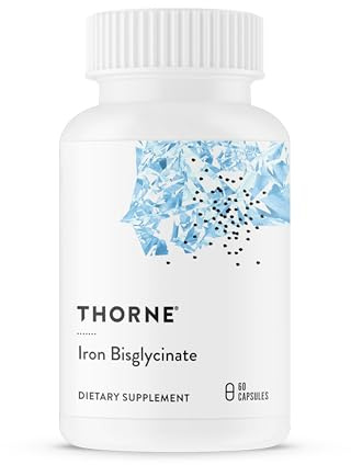 THORNE - Iron Bisglycinate - 25 mg Iron Supplement for Enhanced Absorption Without Gastrointestinal Side Effects* - NSF Certified for Sport - Gluten-Free - 60 Servings