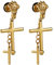 Flongo Herren Kreuz Ohrstecker Damen Ohrringe Edelstahl Ohrhänger Ohrstecker Gestüt Stecker Ohrringe Tunnel Fakeplugs Männer Frauen Ohrschmuck Hand Knochen Gotik Punk Gold