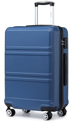 Kono Koffer Trolley Hartschale Handgepäck Zwillingsrollen Leichtgewicht ABS Kabinentrolley Reisekoffer Zahlenschloss 55cm