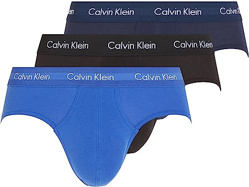 Calvin Klein Hip Brief 3Pk 0000U2661G, Slip, Uomo, Multicolore (Black/Blueshadow/Cobaltwater Dtm Wb), S