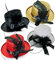 KarnevalsTeufel.de Mini-Zylinder, sortierte Farben, mit Schleife und Federn, Fascinator, Minihut (rot)