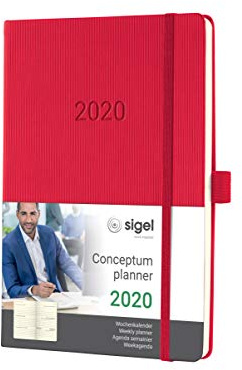 SIGEL C2064 Wochenkalender 2020, ca. A5, Hardcover, rot, Conceptum - weitere Modelle