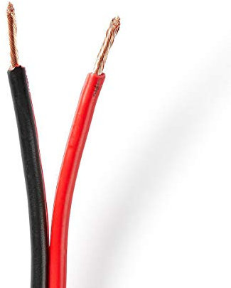 NEDIS - Câble d'enceinte - 2 x 2,5 mm² - 100 m - Rouleau - Noir/Rouge