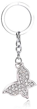 Daesar Stainless Steel Keychain For Women Butterfly with Cubic Zirconia Keychains For Men Funny