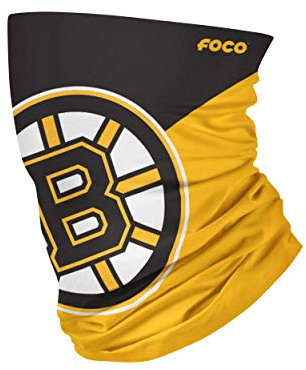 FOCO Boston Bruins NHL Colour Block Big Logo Gaiter Scarf Forever Collectibles - One-Size