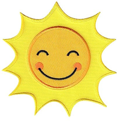 PatchMommy Sonne Patch Aufnäher Applikation zum Aufbügeln Bügelbild - für Kleidung Jeans Jacken Kinder Baby