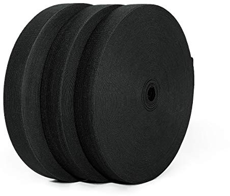 Gummiband Breit, Breites Gummiband Nähen, Elastisches Band zum Nähen, Gummiband zum Nähen,Elastisches Farbband Nähen, ideal zum Nähen von Taillenbändern und Bastelzubehör(schwarz 40M x 40 MM)