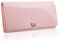 BETLEWSKI - Große Geldbörse für Damen aus Leder RFID Blocker Karten Portemonnaie Geldbeutel Damen mit Zertifikat Ledergeldbörse mit vielen Kartenfächer und Münzfach Rosa 18,5 x 9,5 x 3,5 cm