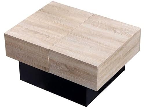 Happy Garden Table Basse Noire Greta avec Plateaux Amovibles en Bois. Table de Salon cubique en Bois avec coffres de Rangement.