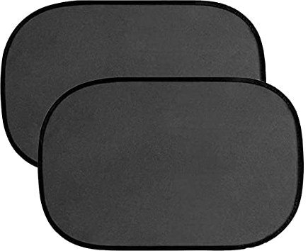 2 Sombrilla Parasol Coches Niños, Sombrilla Side Cars, Tamaño 44x38cm (Nylon Negro)