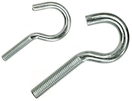 Generisch Metrische Schraubhaken, Gewinde M4-M8, Hakenschraube halbrund Haken Stahl verzinkt (10, M8 x 80 mm)