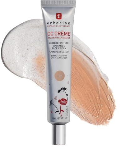 Erborian Color Correcting CC Cream with Centella Asiatica, Fair (Clair) - Light Multi-Purpose Facial Concealer with Illuminating Finish Soothes & Hydrates - SPF Korean Skincare Skin Perfector - 1.5 Oz
