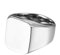 JewelryWe Schmuck Biker Herren-Ring mit Gravur, Personalisierte Edelstahl Glänzend Poliert Siegelring Quadrat Band Ring, Silber Größe 67