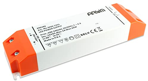 ARUM® Transformateur LED de 12V (DC) pour les lampes LED de 0,5 à 60 Watt