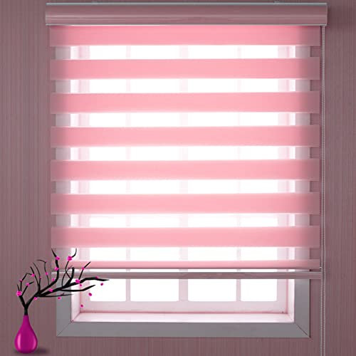Seitenzugrollo Verdunklungsrollo 100x320cm Lichtreflektion Lichtundurchlässig Thermorollo Hitzeschutzrollo Verdunklungsvorhang für Fenster und Türen,Anpassbar, Rosa