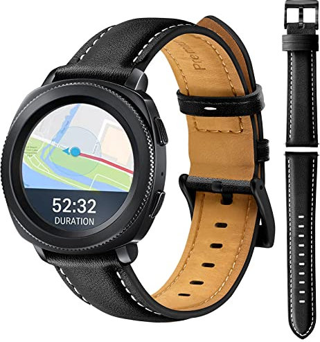 HUZU Leder Uhrenarmband Kompatibel mit Samsung Galaxy Watch 3 41mm, 20mm Leder Ersatzarmbander für Samsung Galaxy Watch 42mm/ 4/4 Classic