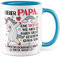 Papa Tasse mit Spruch Tochter Vater Geschenk Vatertag Kaffeetasse Einhorn Kaffee-Becher lustig Geschenkidee Familie Teetasse Humor Unicorn Väter