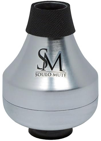 Soulo SM8526 Trompeten-Harmon Style Wah Wah Dämpfer – komplett Aluminium – 14 x 10,8 x 10,8 cm – jetzt mit verbesserter nicht abbauender Dichtung – bleibt in der Glocke