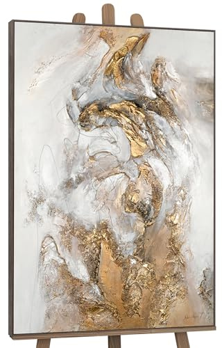 YS-Art Luxus Abstrakt Design Acrylbild Glücksgefühle handgemalt Gold