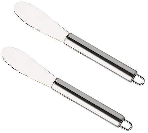 Abaodam 2 Stück Metall-Buttermesser Buttercreme-Streuer Brotbuttermesser Metallspatel Metall-Kuchenschaber Kuchenspatel Marmeladenspreizer Butterstreuer Lappen Zuckerguss