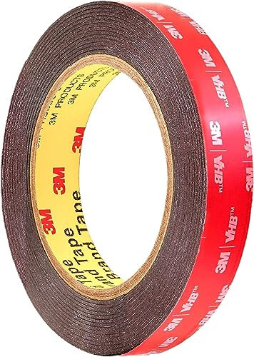 CANOPUS Double Sided Tape 19mm x 3m Black, Heavy Duty VHB 5952 for Mounting, Number Plate, Home Office Decor, Indoor, Outdoor use, Automotive